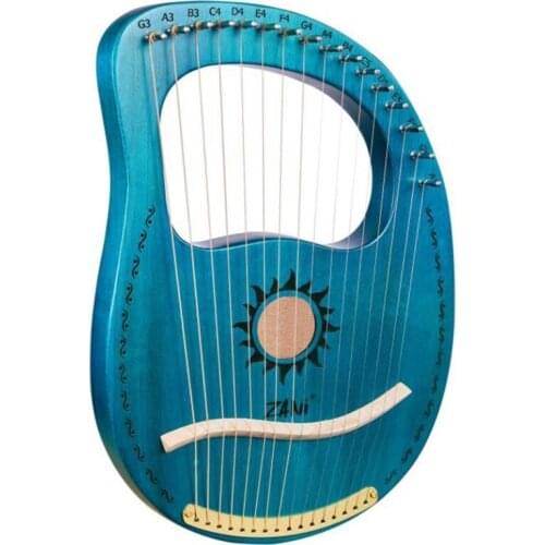 16 Metal Strings Mahogany Lyre Harp with Strings Tuning Wrench for Music Lovers,Beginners,Children,Adults,ZANi Lyre Harp