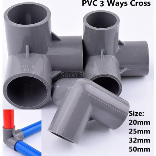 2-10Pcs 3 Ways Cross Aquarium Fittings Tube Hydroponic Frame Connectors Three-dimensional Joint Garden Irrigation PVC Pipe DIY