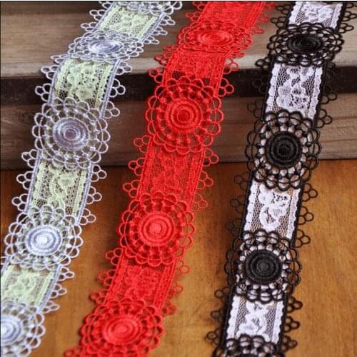3 Meters per Lot 3.8cm Red Gray Black Lace Trims and Ribbons For Wedding Dress