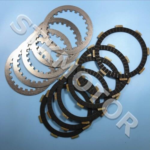 5PCS Clutch Iron Disc and 6PCS Clutch Friction Plates Widened Kits Set For CG125 CG150 CG175 CG200 ATV Motorcycle Clutch Parts