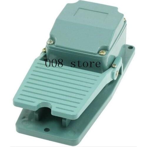 Free shipping AC 250V 15A 1NO 1NC Momentary Treadle Pedal Foot Switch w Cable Gland TFS-402 Green