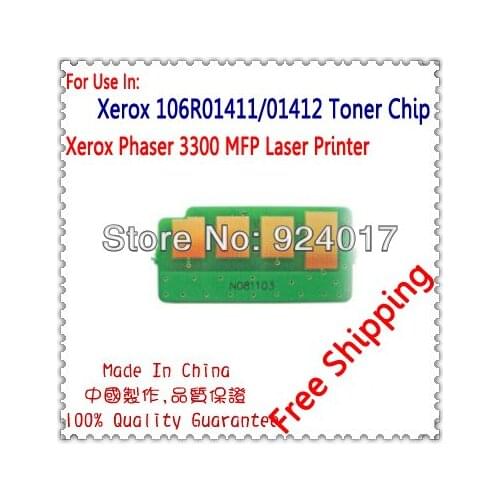 For Xerox Phaser 3300 3300MFP Printer Toner Cartridge Chip,For Xerox 106R01412 106R1412 106R01411 106R1411 Refill Toner Chip,8K