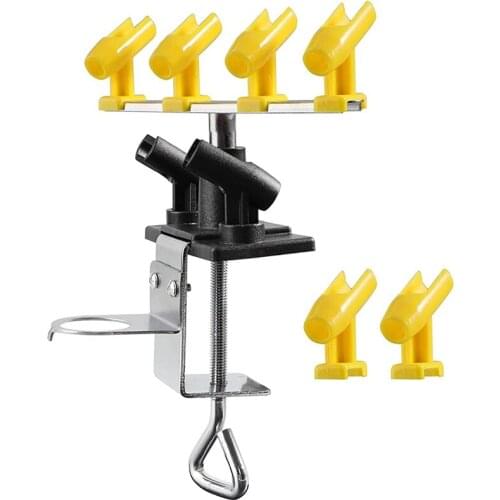 Airbrush Holder Clamp-on Style Air Brush Station Stand Kit 360° Rotate Holds Up to 6 Airbrush