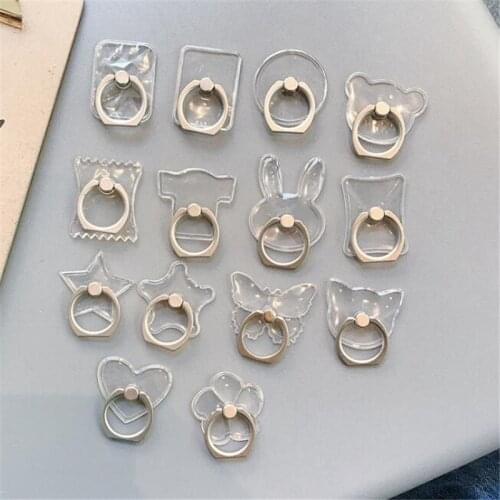 Mobile Phone Stand Holder Finger Ring Smartphone Cute Transparent Clothes Flower Holder Stand For Iphone Xiaomi Huawei All Phone