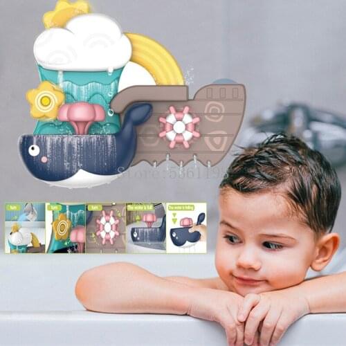 Baby Bath Toys Water Spray Toy Game Whale Cloud Model Toddlers Swimming Bathroom Bathing Summer Water Toys For Kids