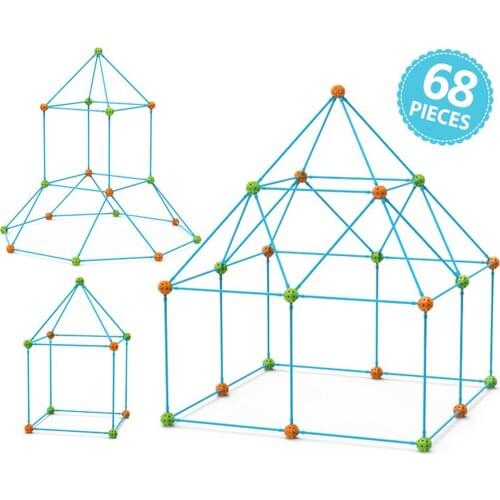 Kids Construction Fort Building Castles Tunnels Tents Kit DIY 3D Magination Cultivation Play House Assemble Toys Children Gifts