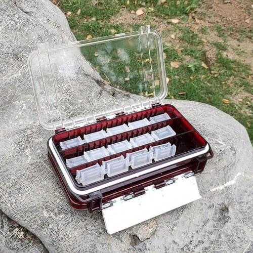 Doublex Sided Fishing Tackle Box Portable Outdoor Multifunctional Fishing Lure Box Plastic Storage Case Fishing Accessories