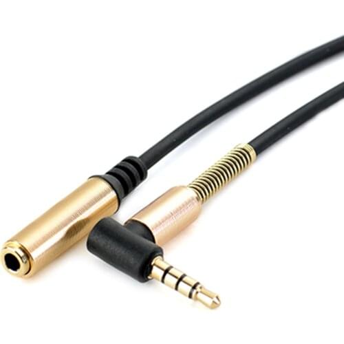 Hot Sale 30cm Strero 3.5MM Jack 90 Right Angle Male To Female Audio Aux Extension Cable Cord