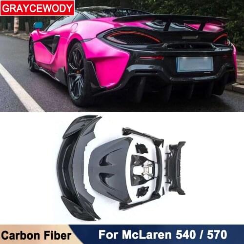 Real Carbon Fiber Car Body Kit Engine Hood Side Skirts Front Rear Bumper Spoiler For McLaren 540C 570S 570GT Modify 600LT Style