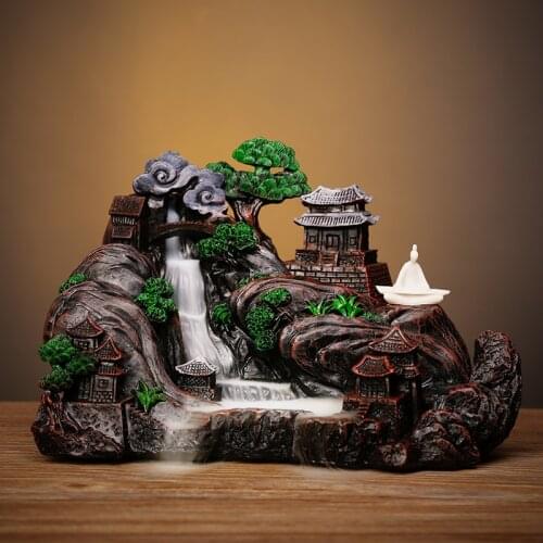 Smoke Back Flow Incense Burner Ancient Chinese Creative Resin Incense Burner Personality Vintage Brule Encens House Decor EI50IB