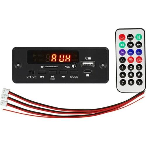 Hot 2X25W 50W Amplifier MP3 Player Decoder Board 5V-12V Bluetooth 5.0 Car FM Radio Module Support TF USB AUX Player Decoder