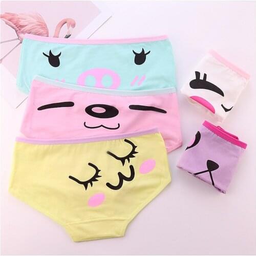 Ladies Cartoon Cute Cotton Korean expression low waist candy color girls underwear TA-4