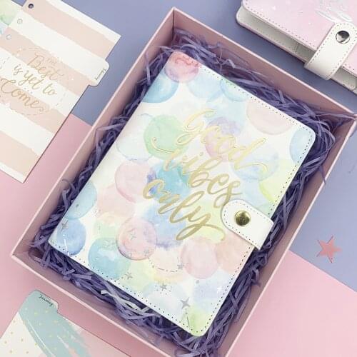 2021 New freeshipping A6 spiral bound planner kawaii stationery student Daily notebook creative silver gold Pink dream