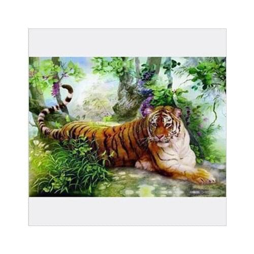Embroidery Package Unopen Luxurious Tiger Animal King Of The Jungle Cross Stitch New Free shipping Luxurious