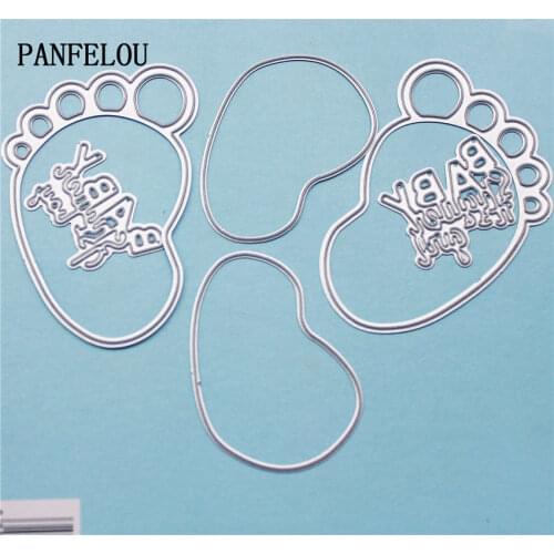 PANFELOU Your feet baby metal crafts paper die cutting dies for Scrapbooking/DIY wedding Halloween Hand account cards