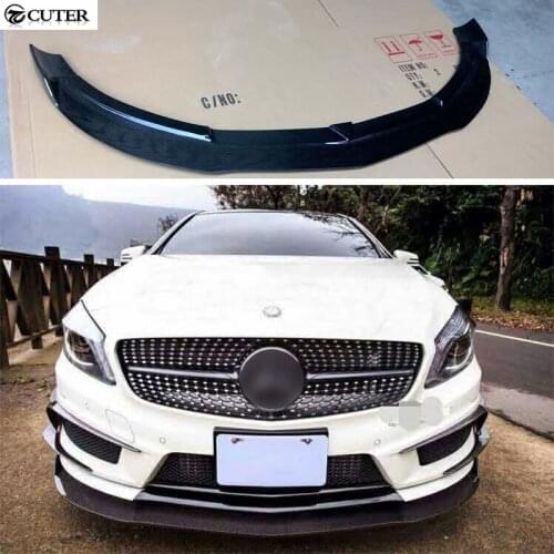 C117 W117 CLA220 CLA260 CLA45 Carbon Fiber Front Bumper Lip Spoiler for Benz W117 CLA45 AMG 2014-2015