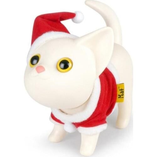 Christmas Cat Piggy Bank PU Cartoon Kitty Money Box PU Creative Xmas Cat Figurine Kid Cash Box Christmas Glft Free Shipping