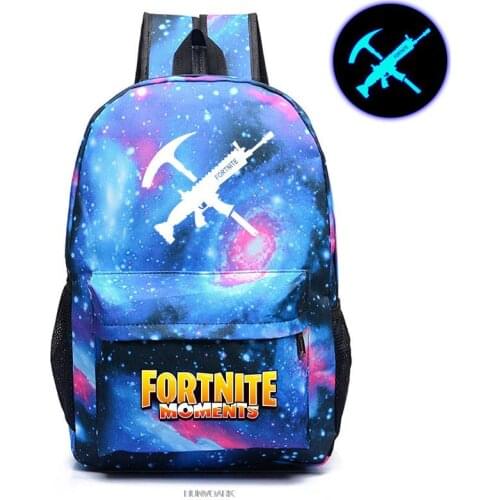 Fortnite Unisex Men Women Backpack Luminous Fortnites Rusksack Anime Game Print Schoolbag Student Canvas Bookbag Travel Knapsack