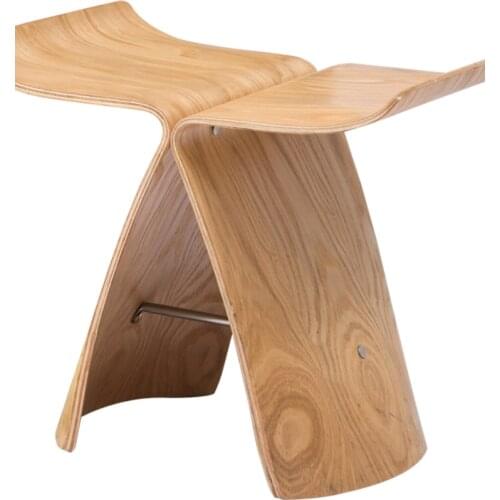 Butterfly Stool Made from Ash Plywood 4 Colors Natural/Black/Walnut Stool Chair For Living Room, Bedroom Wooden Stool Display