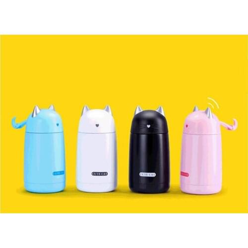 Cute Cat Vacuum Insulated Water Bottle Big Mouth 304 Stainless Steel Vacuum Flask 330ML Travel Coffee Bottle for for Outdoor