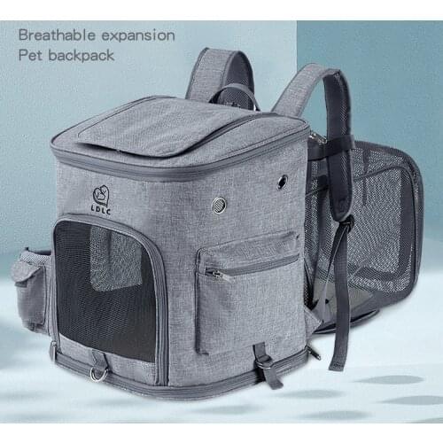 Pet Supplies Breathable Foldable Backpack Large Double Shoulder Pet Expansion Backpack Load Bearing 10kg