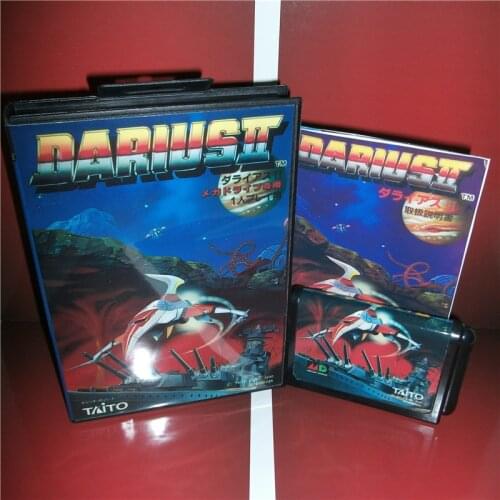 Darius 2 Japan Cover with Box and Manual for MD MegaDrive Genesis Video Game Console 16 bit MD card