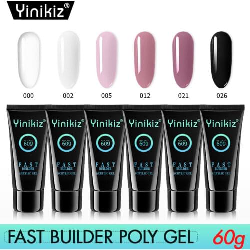 Yinikiz 60g New UV Builder Gel No Burning Nail Art Cover Natural Clear LED Soak Off Acrylic Gel Slip Solution