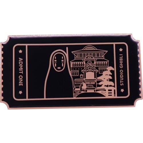 Funny bathhouse ticket collar pin no face Ghibli fans accessory