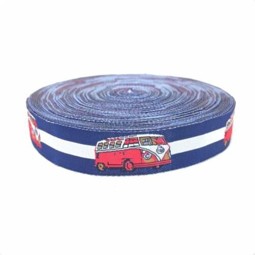 ZERZEEMOOY wholesale 5/8 '(16 mmx10yards) 100% Polyester Woven Jacquard Ribbon bluered bus lace KTZD15102402