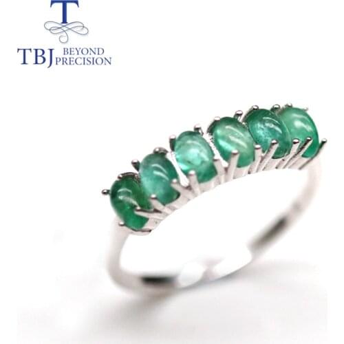 TBJ,Natural zambia green emerald Ring oval cut 3*5mm 1.8ct real gemstone jewelry 925 sterling silver for women mom wife gift