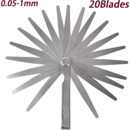 1 Set 20 Blades/17Blades 0.02-1.00MM Metric Feeler Gauge Measure Tools For Clearance Measurements Layout Tools Wholesale