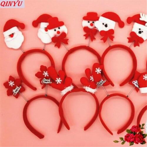 1pc Santa Claus Snowman Bear Elk Pattern Hair Hoop Christmas Decoration Supplies Kids Christmas Hair Accessories Cute 5ZHH093
