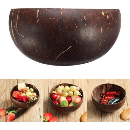 Quality 1pc Vintage Natural Coconut Shell Bowl Eco-Friendly Ice Cream Bowls Creative Fruit Bowl Handicraft Art Work Decoration