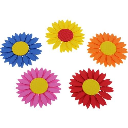 10 Pieces 3D Colorful Foam Sunflower Handcraft Educational Sticker Decals DIY Foam Sticker Educational Sticker Wall Decals 8CM