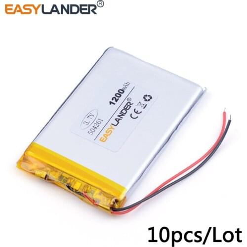 10pcs /Lot 504261 3.7V 1200mah 3.7v lithium Li ion polymer rechargeable battery For Digital MP4 MP5 Camera PSP GPS Tablet PCs