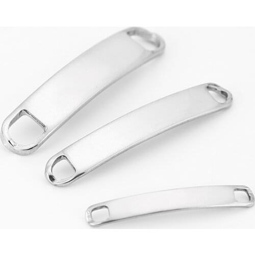 10pcs/lot Stainless Steel Polished Curved Connector of Bracelets Jewelry Parts Blank Plate Personalized Print Fittings Parts