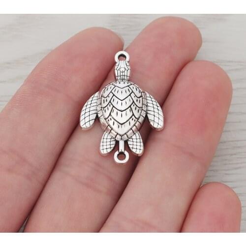 10 x Turtle Tortoise Connectors Charms Pendants For DIY Bracelet Necklace Jewelry Making Findings 30x21mm