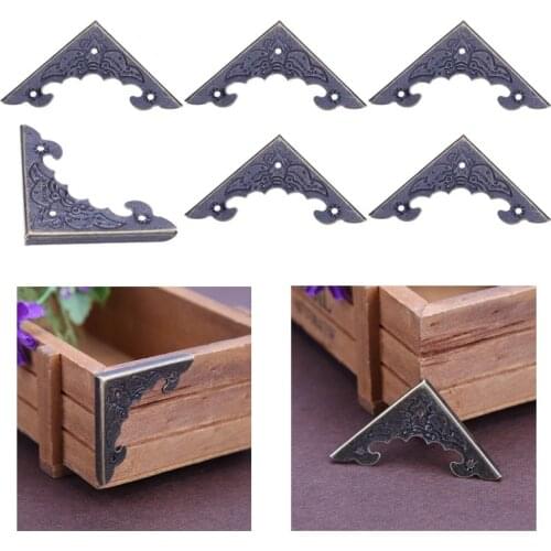 12pcs Antique Bronze Jewelry Box Corner Foot Wooden Case Furniture Decorative Metal Corner Protector