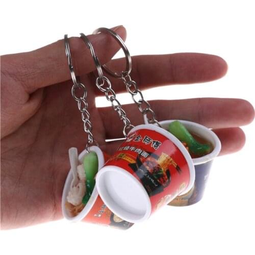 12 pc/lot !Creative simulation food Pendant / instant noodles Keychain / new and novel Key ring/key button/ Party gift
