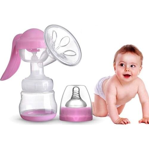 150ml Manual Baby Feeding Breast Pump Powerful Silicon PP Nipple Suction With Milk Bottle BPA Free Nipple Funtion Breast Pumps