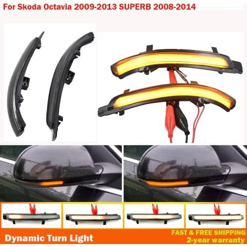 Dynamic LED Turn Signal Blinker Sequential Indicator Mirror Flasher Light For Skoda Octavia 2009-2013 SUPERB 2008-2014
