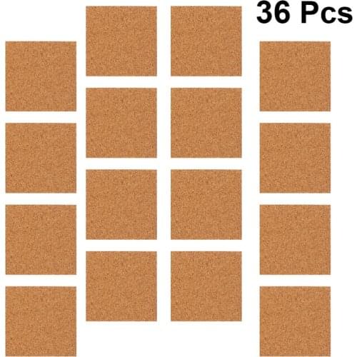 36pcs Self-adhesive Cork Coasters Squares Cork Mats Cork Backing Sheets for Coasters DIY Crafts Supplies(10x10cm)