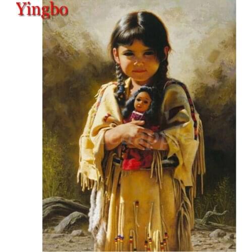 5D DIY Diamond Painting Indian girl Full Diamond Embroidery icon Diamond Mosaic Native Picture Of Rhinestone Decoration Painting