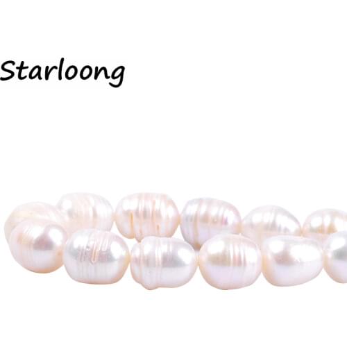 1pack/lot 10-11mm A quality Screw thread rice beads Natural freshwater Pearl Loose Beads DIY for Jewelry bracelet necklace