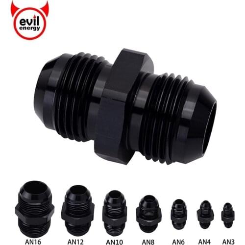 Evil energy AN3 4 6 8 AN10 AN12 AN16 Flare Union Nitrous AN Male To AN Male Straight Aluminum Male Oil Hose End Fitting Adapter