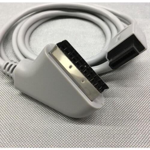 FZQWG 10 PCS 1.8m EU version PlugScart Video HD TV AV Cord Cable for Nintendo Wii/U Video Game