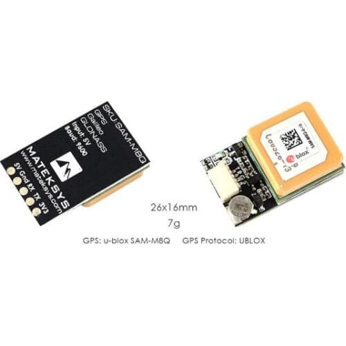 Matek Systems SAM-M8Q GPS Module Support GLONASS Galileo QZSS SBAS for RC Multirotor FPV Racing Drone