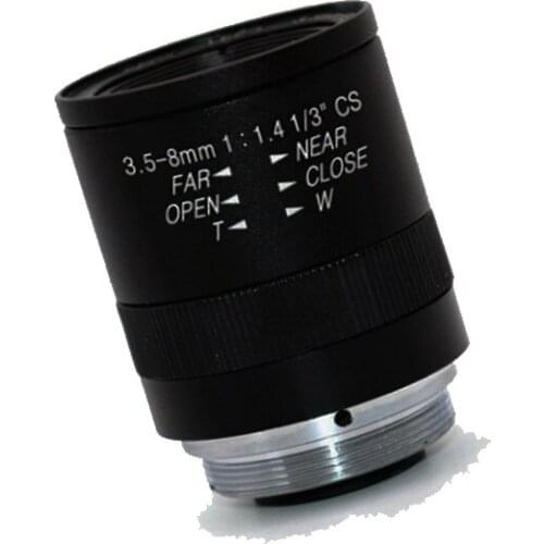 HD 1/3" and 1/4" CCD IR CS manual 3.5-8MM CCTV Lens for color B/W Camera lens 8mm lens
