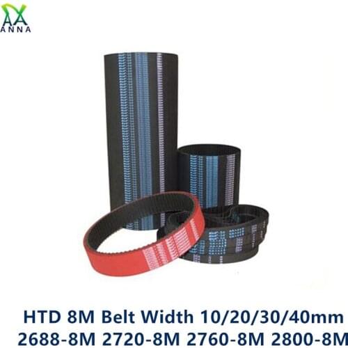 HTD 8M synchronous Timing belt C=2688/2720/2760/2800 width 10/20/30/40mm Teeth 336 340 345 350 HTD8M 2720-8M 2760-8M 2800-8M