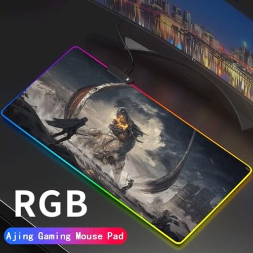 Anime Dragon RGB Gaming Mouse Pad Computer LED Gamer Large Mause Pad USB For PC Desk Mat Support DIY